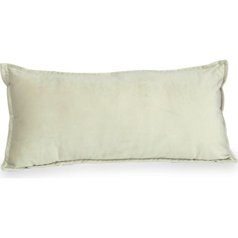 Grand coussin pour le canapé en velours écru (1/5)