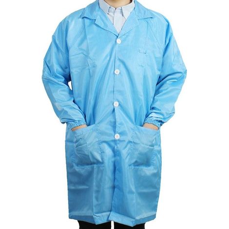 Unisex - Gestreiftes Muster Knopfverschluss Antistatische Gesamtuniform XL (1/5)