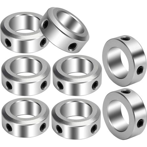 Bague de Réglage Bagues de Réglage Collier 20mm Butée Arbre Collier Alliage D'aluminium Bague Arrêt D'axe 32mm OD 10mm Largeur pour Pont Boîte Vitesses CNC 8PCS (8pcs, alliage d'aluminium, 20mm)