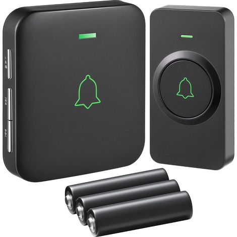 ZOLGINAH Timbre Inalámbrico con Batería, Mini Timbre 300M Kit de Timbre Electrónico Impermeable, 52 Melodías en 5 Niveles de Volumen para Hogar, Oficina, Hotel, etc. (1/5)