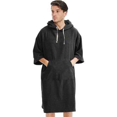 Poncho da surf per uomo e donna, poncho-asciugamano per adulti con cappuccio, poncho-asciugamano spesso ad asciugatura rapida per il cambio, coperta portatile in microfibra per surf, spiaggia e nuoto 