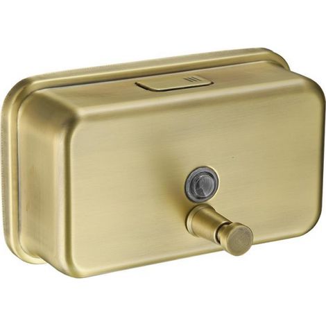 Wandmontierter manueller Seifenspender aus gebürstetem Gold für den Haushalt, Shampoo, Duschgel, Seifenspender, Händedesinfektionsflasche (1/4)