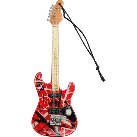 Miniature guitare électrique modèle couleurs vives réaliste bois, ornement décoration avec cordon Type 09 (1/5)