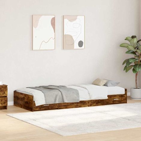 Bed Frame with Headboard Old Wood 70 x 190 cm Engineered Wood vidaXL