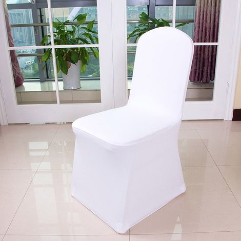 Housse De Chaise - Élastique En Spandex - Pour Chaises De Banquet Ou De Salle À Manger - Blanc - 1 Pièce (1/5)
