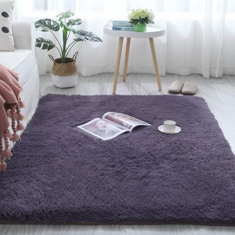 Tapis Pelucheux - Tapis D'intérieur En Polyester - Pour Chambre Salon Chambre D'enfant - 30 x 25 x 3 cm - Gris Chiné (1/5)