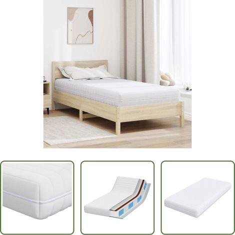 vidaXL Matelas avec couche de coco - Matelas Blanc 90 x 190 cm Ressort ensaché (1/5)