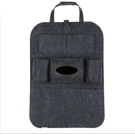 royaluxe - 1Pc siège arrière universel voiture sac de rangement organisateur coffre élastique feutre sac de rangement 6 poches organisateur (1/4)