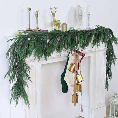 Guirlande De Noël - 1,8 M - En Plastique - Pour Intérieur Et Extérieur - Décoration De Sapin Et D'Escalier - 1 Pièce (1/5)