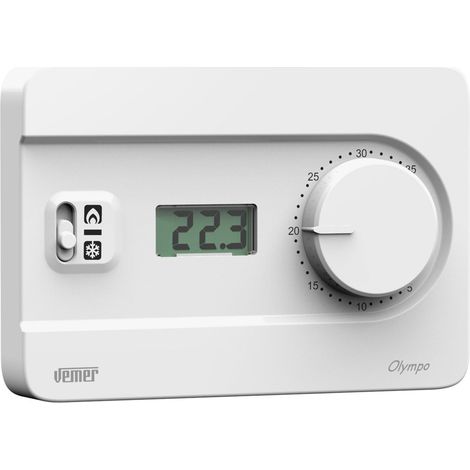 Termostato con Manopola a Batteria da Parete Vemer VE757700 Olympo LCD (1/2)