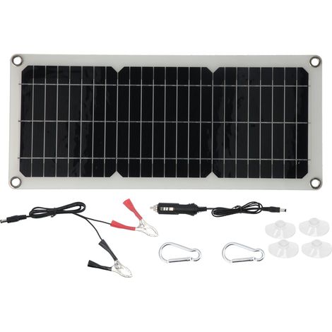 10W 12V monokristallines Solarpanel mit USB-Anschluss zum Laden von Akkus und als mobile Stromversorgung (1/5)