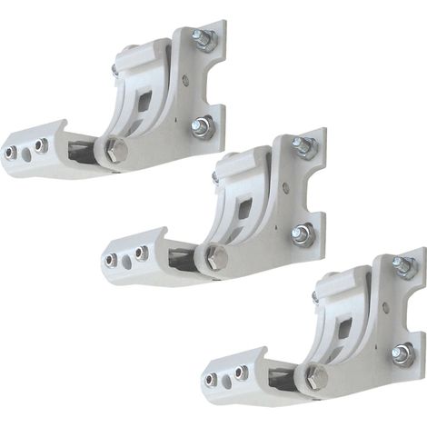 3er-Set Wandhalterung für Markise HHG-606, Wandkonsole Wandmontage Adapter weiß