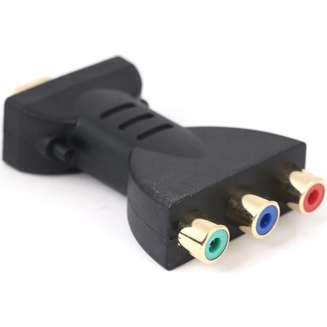 Adatto per adattatori Jixopn da HDMI placcati in oro a 3 RCA RGB, convertitori di componenti AV portatili, resistenti, plug-and-play e leggeri per video DVD.