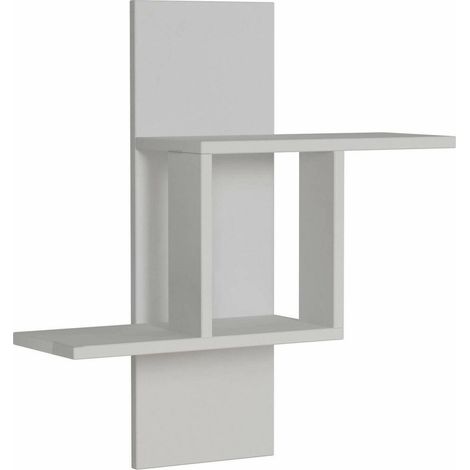 Dmora - Étagère murale Dmatej, Étagère, Tablette murale, Rayonnage polyvalent, 64x20h70 cm, Blanc (1/3)