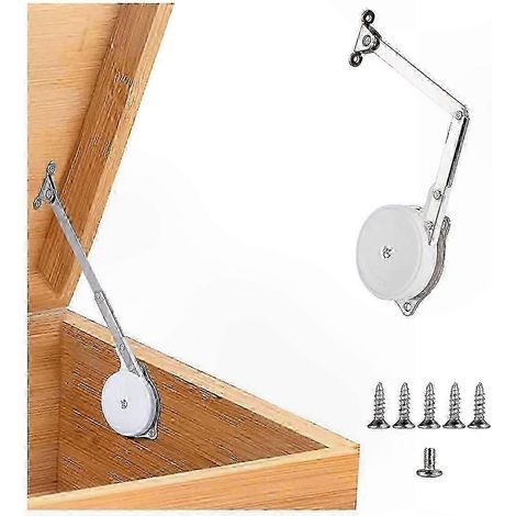 Charnières à fermeture douce compatibles avec les coffres à jouets, les coffres de rangement en bois et les armoires - Charnières de support de couvercle (lot de 1) (1/5)