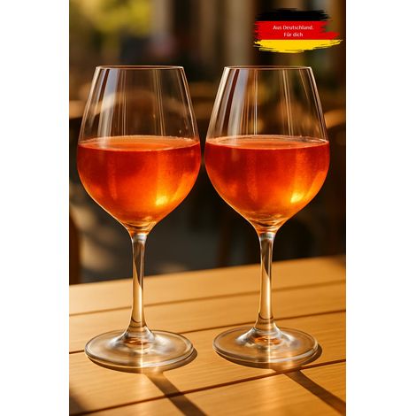 Lot de 2 verres à vin en plastique - En Tritan transparent - Incassable et sans BPA - Verres à vin réutilisables de 450 ml - réutilisables - Idéal pour le (1/5)