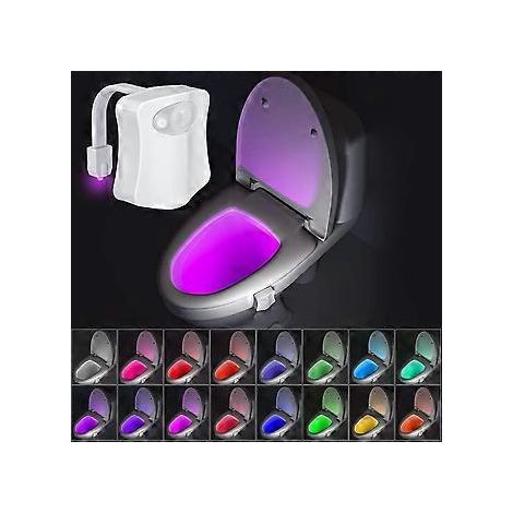 Kleine Nachtlampe in 16 Farben – Kleine Nachtlampe für die Toilette, mit automatischer Bewegungserkennung im Badezimmer, geeignet für jede Toilette