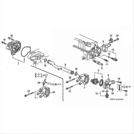 Compatible avec les boîtiers de thermostat de liquide de refroidissement pour véhicules 1.6L 1996-2000 19311-P2A-000 et 19320-P2A-000 (1/5)