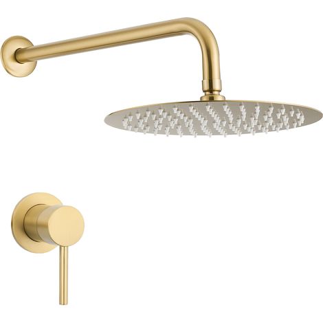 Ducha empotrada oro mate 20 cm monomando 1 vía Guadiana de Valaz