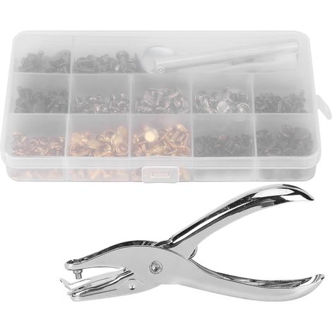 Kit d'outils de pose de 240 pinces à rivets double face pour ceintures, coupe-vent, vestes, sacs à dos et loisirs créatifs.