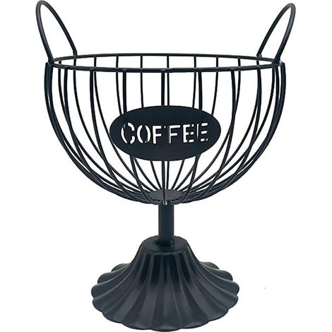 Kaffeeweißerhalter mit großem Fassungsvermögen – Organizer für die Arbeitsplatte – Kaffeedekoration für Pads, Espresso, Kapseln und Kaffeeweißer (Schwarz) (1/3)