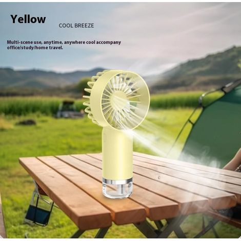Ventilateur Brumisateur Portable – Mini Rechargeable USB 3 Vitesses – Appareil Fraîcheur pour Bureau & Plage – Beige (1/4)