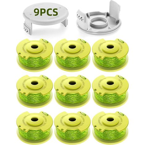 YWTESCH Paquete de 11 carretes de hilo para desbrozadora, modelo actualizado, aptos para desbrozadoras Ryobi One de +18 V, 24 V y 40 V, Ø2,0 mm y 3,4 m de longitud, repuestos para desbrozadoras AC14RL (1/5)