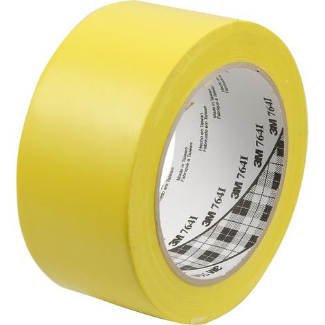 Ruban adhésif 50Mmx 33Mt Marquage 3M Vinyle Jaune 764I 764A50Bl=7000062451