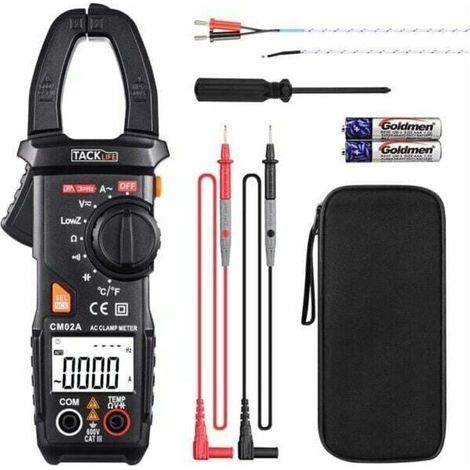 Pince ampèremétrique BF TACKLIFE, ampèremètre 6 000 points, multimètre numérique professionnel avec test de plage automatique, courant NCV-CM02A MNS (1/4)