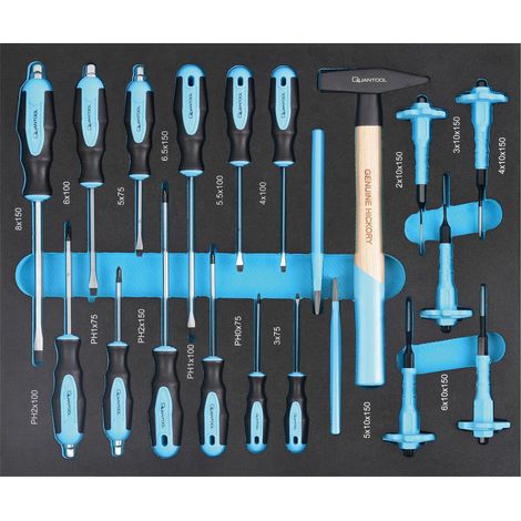 Brüder Mannesmann Quantool Q25160 - Servante d'atelier 7 tiroirs équipée 217 outils