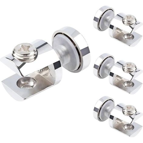 4 Pièces Supports D'étagère en Verre, Pinces à Verre, Supports de Serrage Cylindrique pour Verre, Support de Verre Réglable pour Verre de 5-10mm (1/5)