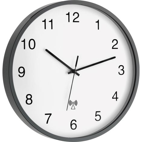 TFA Dostmann 60.3511.10 Funk Wanduhr 30.2 mm x 40 mm Anthrazit