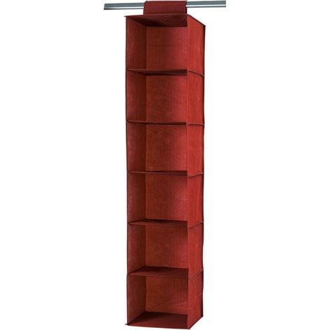 Rack per maglione in tessuto con 6 scomparti colore mattone