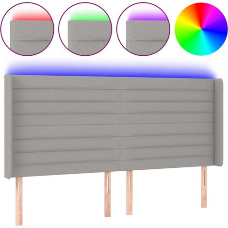 Maison Exclusive - Testiera a LED Grigio Chiaro 163x16x118/128 cm in Tessuto (1/5)