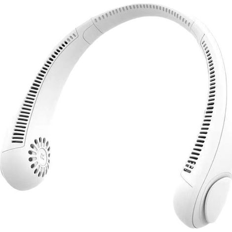 BEBUSINGOTO Tragbarer Nackenventilator, USB-Nackenventilator mit 600-mAh-Akku, freihändiger, blattloser Ventilator, 3 Geschwindigkeitsstufen, 360° verstellbarer, leiser Ventilator für Büro, Zuhause u (1/4)