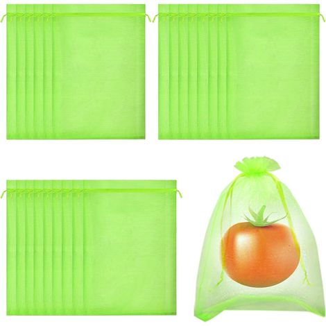 Praktische Aufbewahrung: Organza Obstnetz mit Zugband, 50er Traubenschutzbeutel 10x15cm (1/5)
