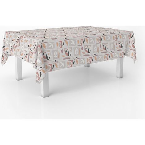 Nappe Toile cirée Anti-Taches Lavable carrée 140x140 Segre Rose (1/5)