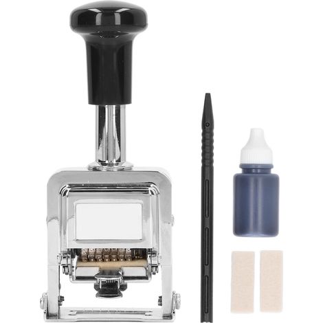 Tampon numérotateur automatique 7 chiffres, encreur automatique, boîtier en alliage de zinc pour comptabilité et classement. (1/5)