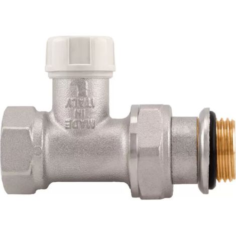 Schläfer 0928500 accessori - Valvola Detentore Dritto Attacco Femmina 1/2 pollice per Termosifoni, Valvola Universale del Calorifero e Termoarredo, Connessione standard (DN15) in Ottone Nichelato (1/5)