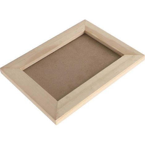 Cadre photo en bois brut, objet de décoration murale ou de table.