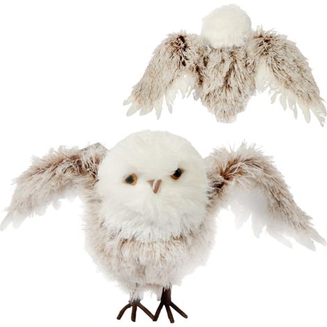 Gufo Bellissima e soffice decorazione natalizia, decorazione invernale 45 cm (1/5)