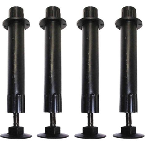 Gamba per letto regolabile da 160 mm – Tubo in plastica nera – Regolabile fino a 100 mm – Set da 4 – Per reti a doghe (1/2)