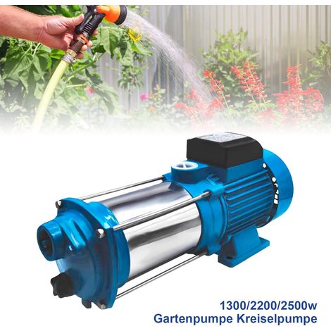 Bomba centrífuga de jardín - Bomba centrífuga de 5 etapas - Bomba de agua autocebante multietapas - 1300 W/2200 W - Bomba de presión de acero inoxidable para sistemas de agua domésticos (1/5)