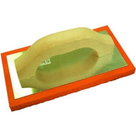FRATTAZZO IN SPUGNA ARANCIO MANICO LEGNO - cm.21,5x13,5 FER 154536   PEZZI  2