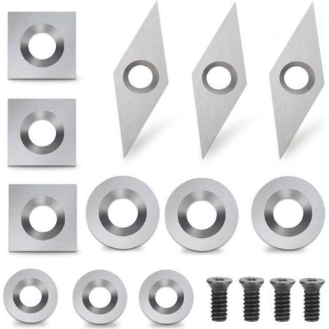 Plaquettes de Coupe en Carbure 12 pièces Outils Tournage Bois Inserts en Carbure Gouges Tournage Bois (1/4)