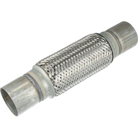 Tuyau D'Échappement Flexible Argenté Pour Voiture Acier Inox Couleur Argenté, Diamètre 60mm, Longueur 300mm, Isolation Vibrations, Réduction Bruit, Soudure Nécessaire (1/5)