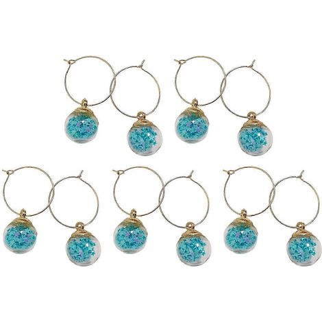 Lot de 10 étiquettes annulaires pour verres à vin, idéales pour les fêtes et célébrations à la maison. Étiquettes jaunes et bleu lac. (1/5)