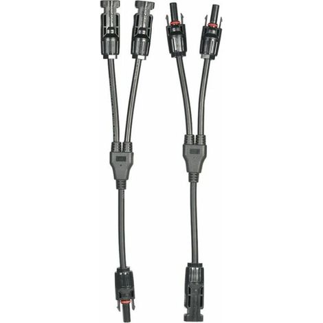 1 paire d'adaptateur MC4 en Y, pour câbles solaires 2,5/4/6 mm², étanchéité IP67, courant 30 A, tension 1000 V CC (1/5)