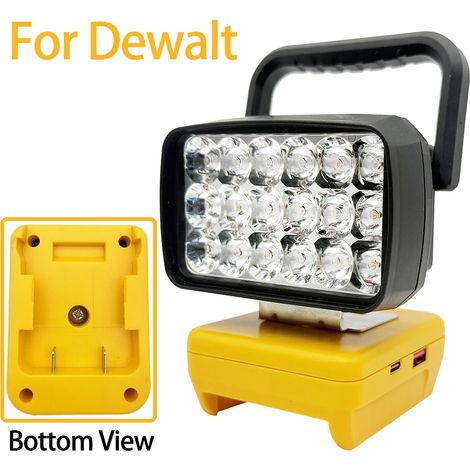 Lampe torche LED portable à 18 LED (compatible Makita BL1830, Milwaukee et Dewalt) avec batterie Li-ion 18 V/20 V. (1/5)