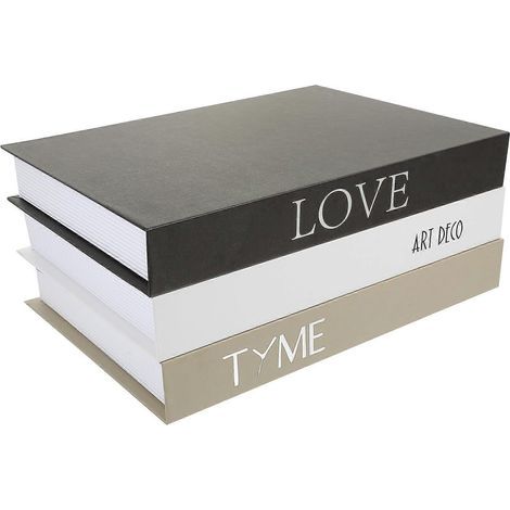 Set aus 3 modernen, buchförmigen Dekorationen im schlichten Stil, für Regal oder Badezimmer. – 25,50 x 19,00 x 3,50 cm (1/4)